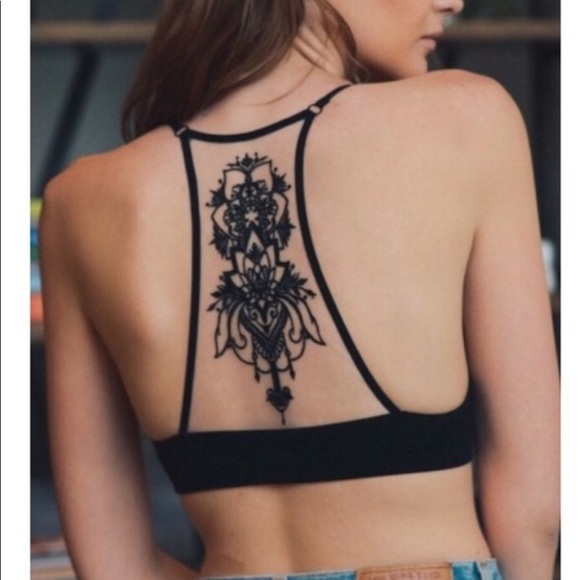 Black Mesh Tattoo Bralette - Picture 2 of 3